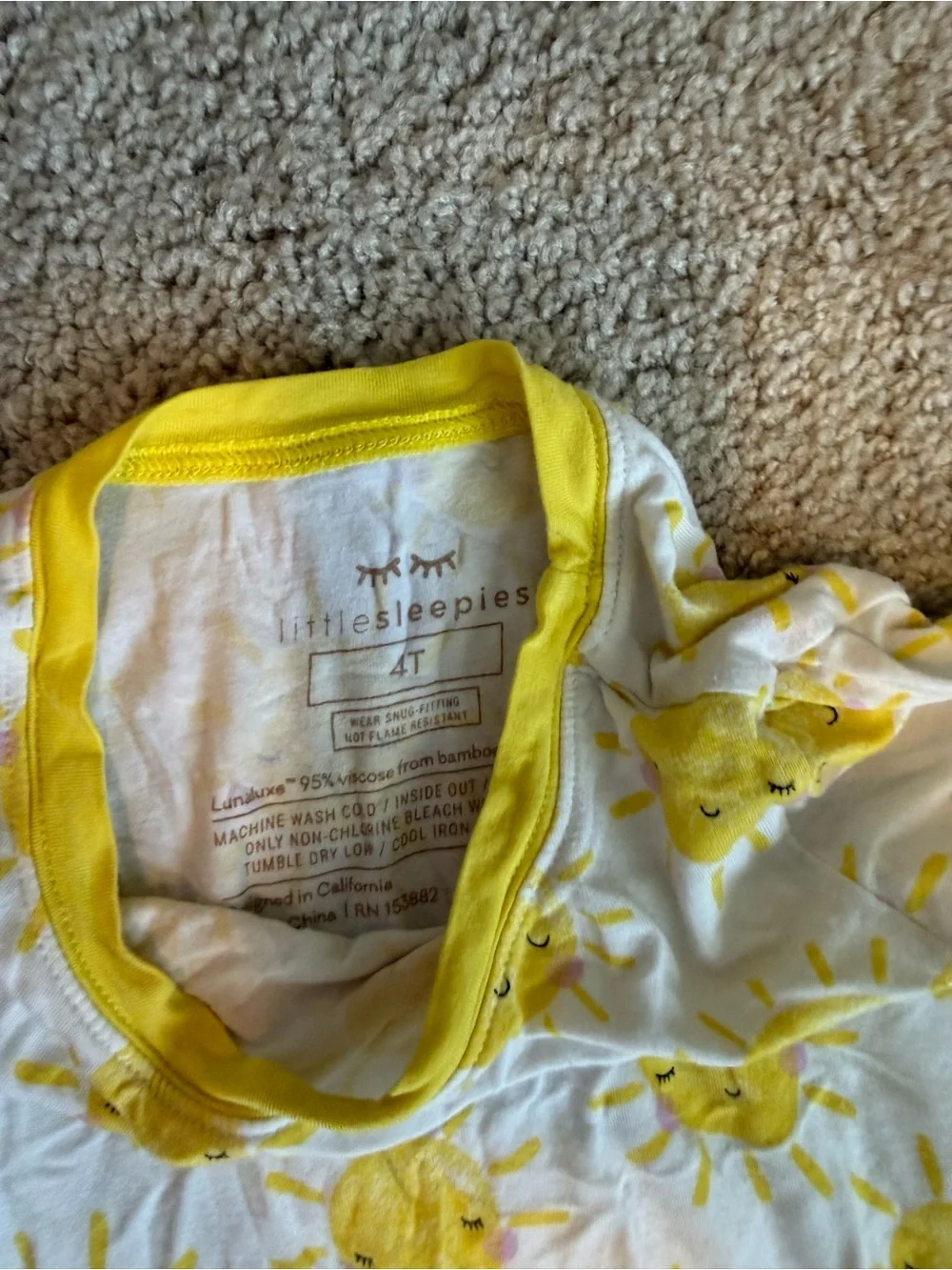 Little sleepies sunshine pajamas